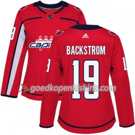 Washington Capitals Nicklas Backstrom 19 Adidas 2017-2018 Rood Authentic Shirt - Dames